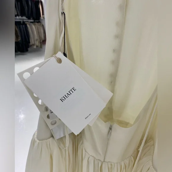 KHAITE Maryam Open-back Ruffled Pleated Silk Crepe de Chine Maxi Dress - Picture 7 of 12